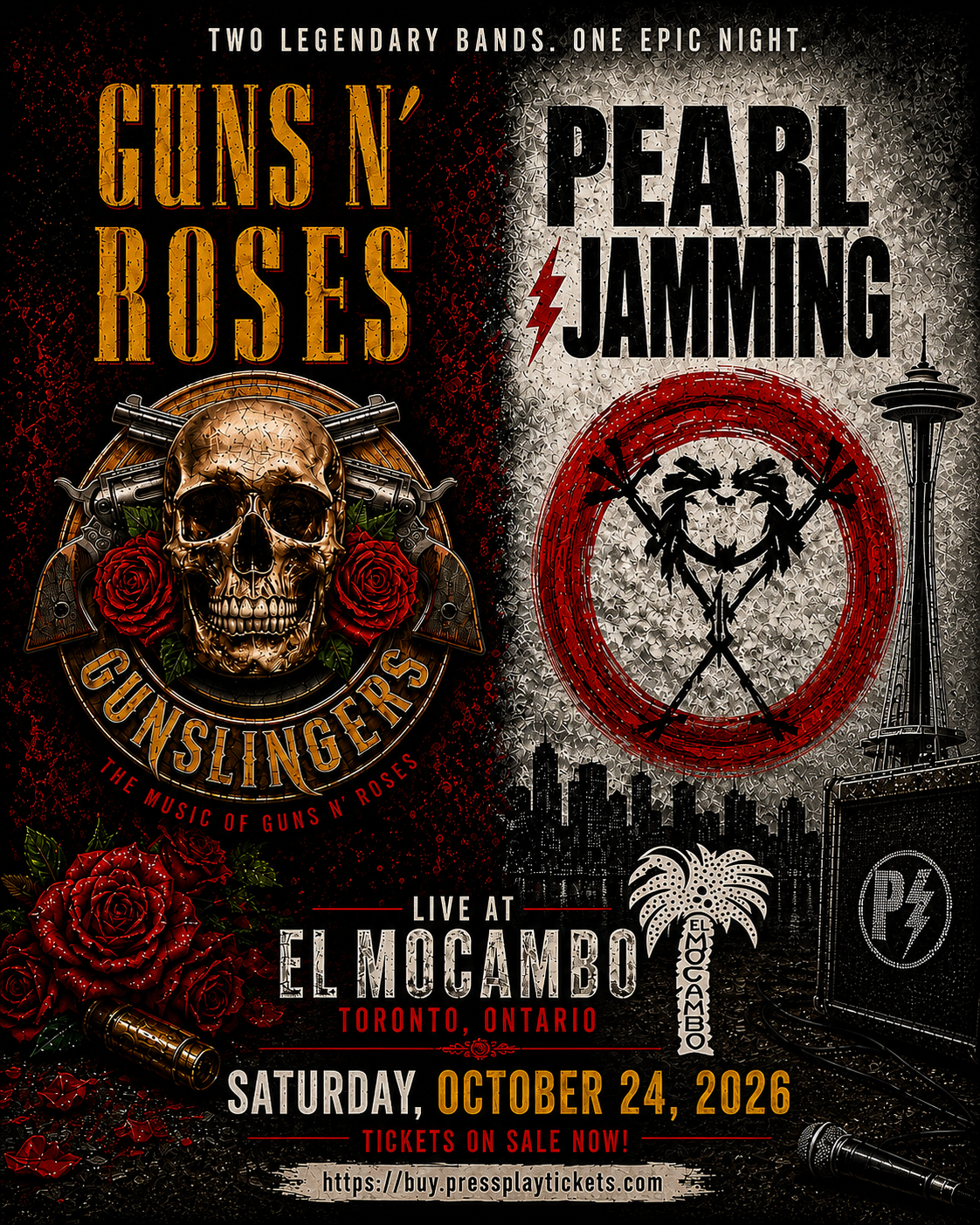 Promotional image for PEARL JAMMING & GUNSLINGERS