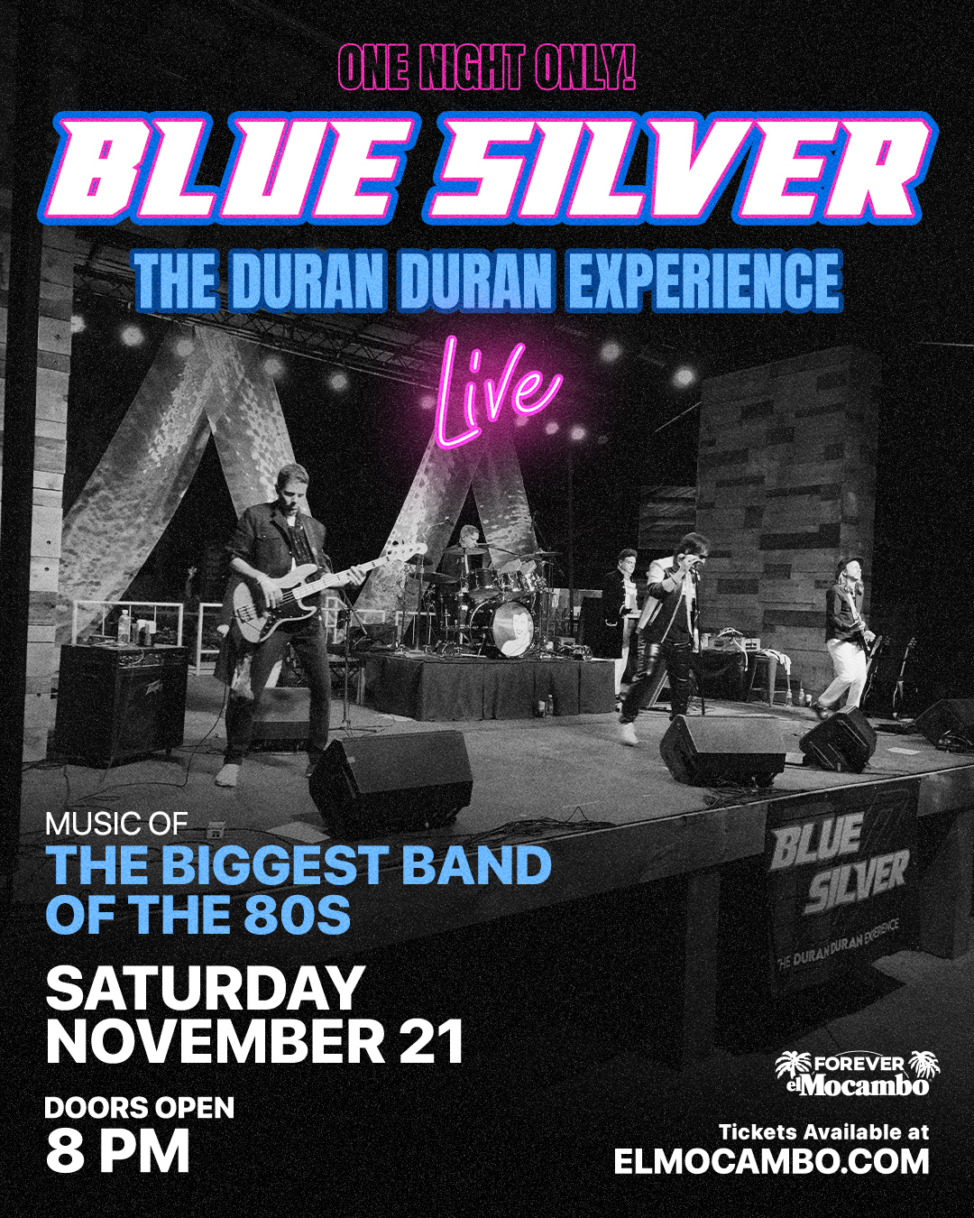 Promotional image for BLUE SILVER The Duran Duran Experience